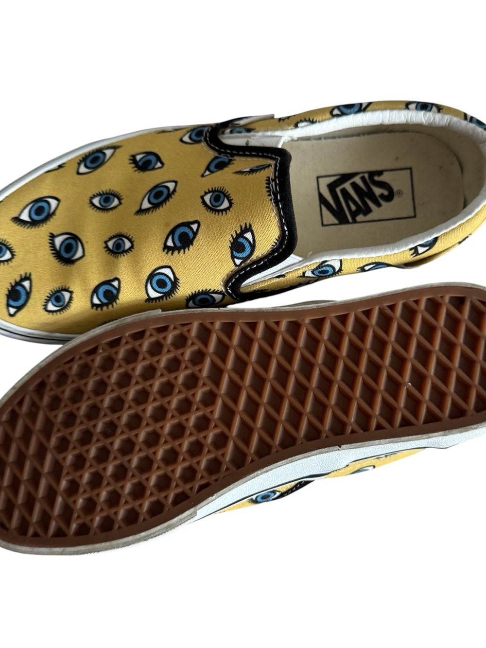 Like New Vans Vans Looking Glass Slip On Sneakers Eyeballs Yellow Size